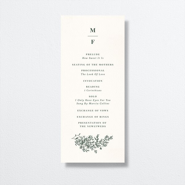 Botanical Branches Wedding Programs Dark Night Signature