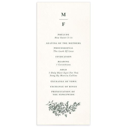 Botanical Branches Wedding Programs - 