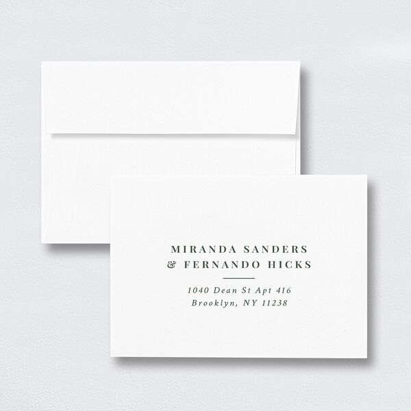 Botanical Branches Wedding Response Card Standard Envelopes White Standard Dark Night Return Address Signature