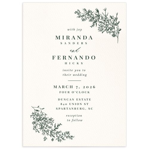 Botanical Branches Wedding Invitations - 
