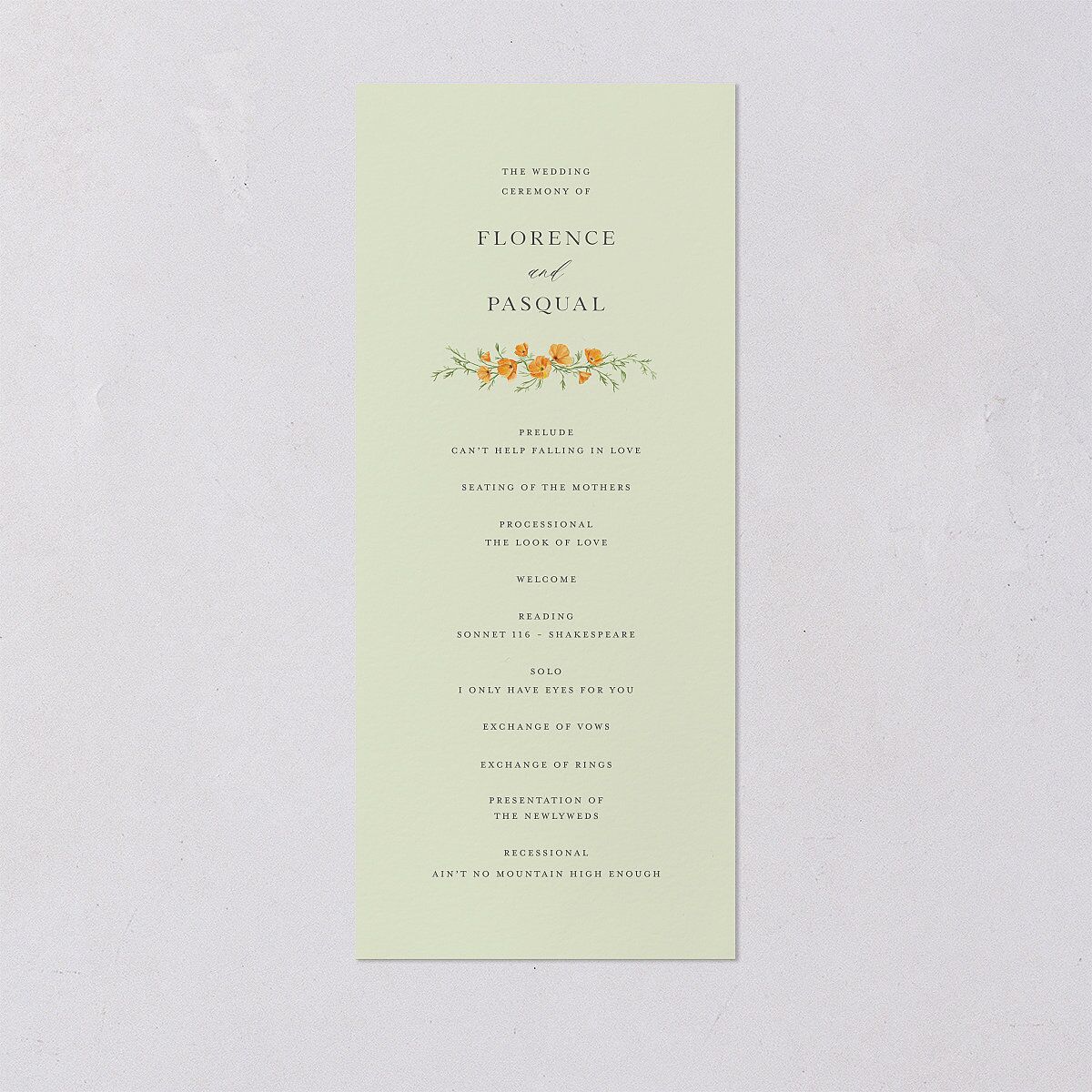 Scenic San Francisco Wedding Programs Daffodil Signature