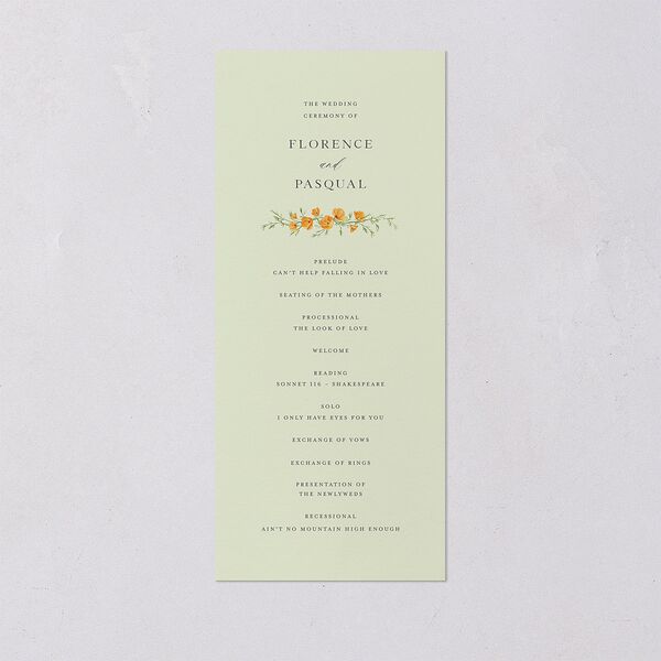 Scenic San Francisco Wedding Programs Daffodil Signature