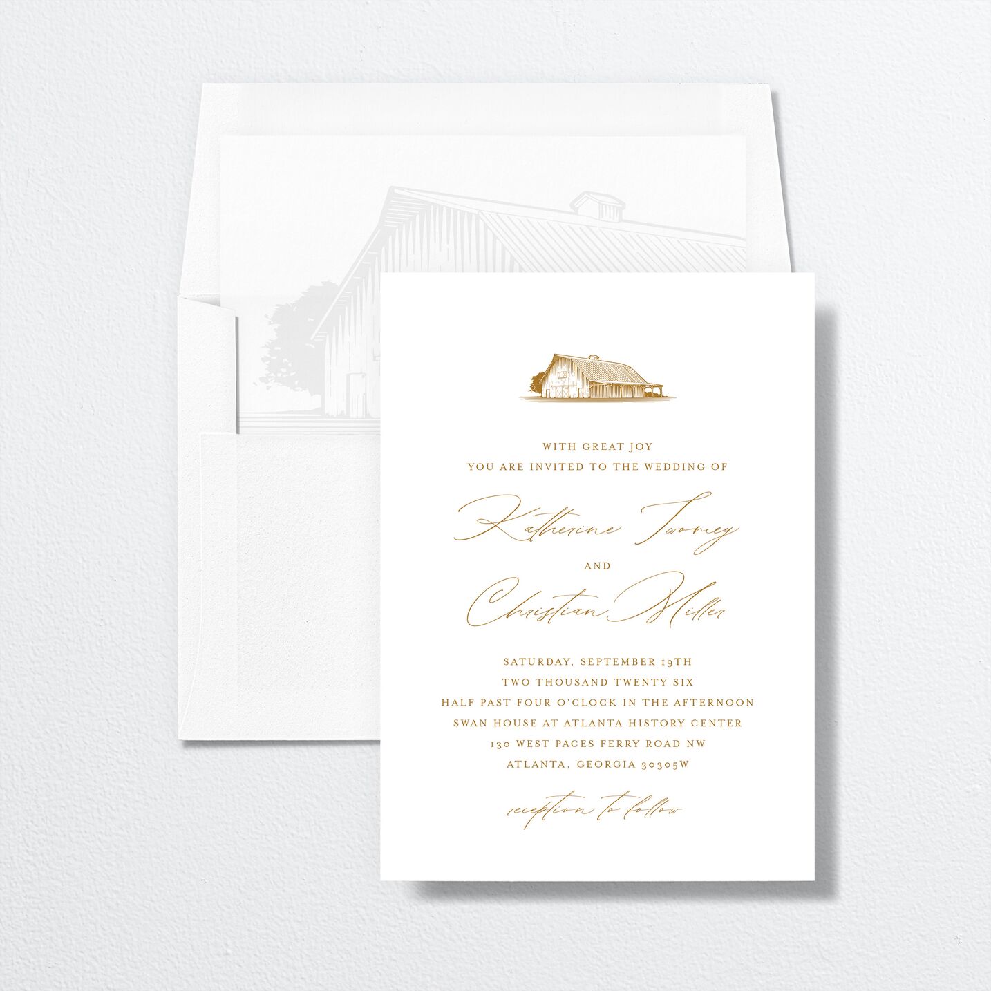 Classic Landscape Standard Envelope Liners envelope-and-liner in gold