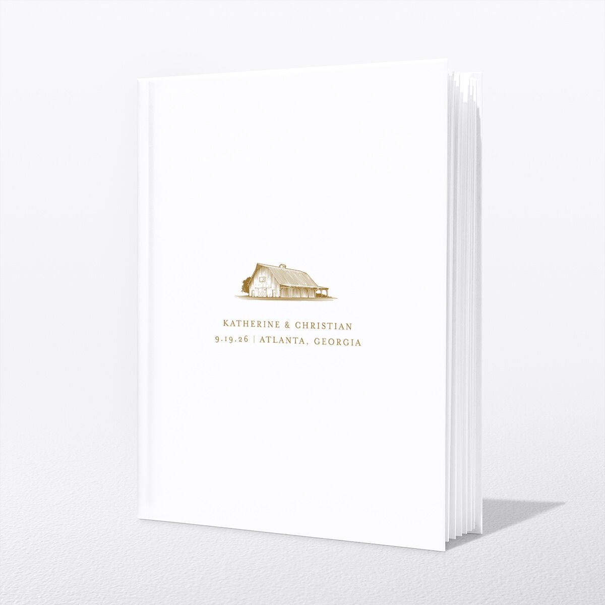 Classic Landscape Wedding Guest Book Marigold