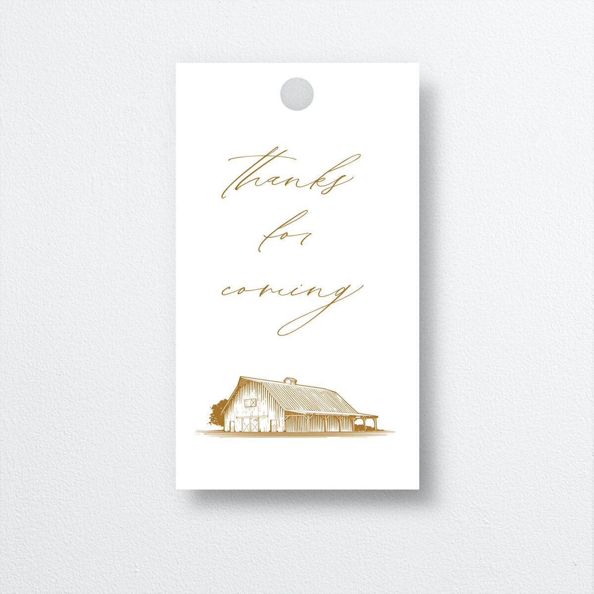 Classic Landscape Favor Gift Tag front in gold
