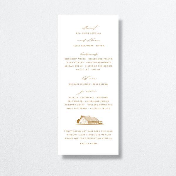 Classic Landscape Wedding Programs back
