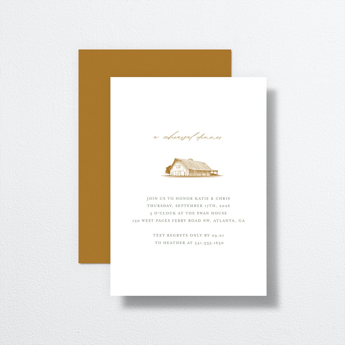 Classic Landscape Rehearsal Dinner Invitations front-and-back