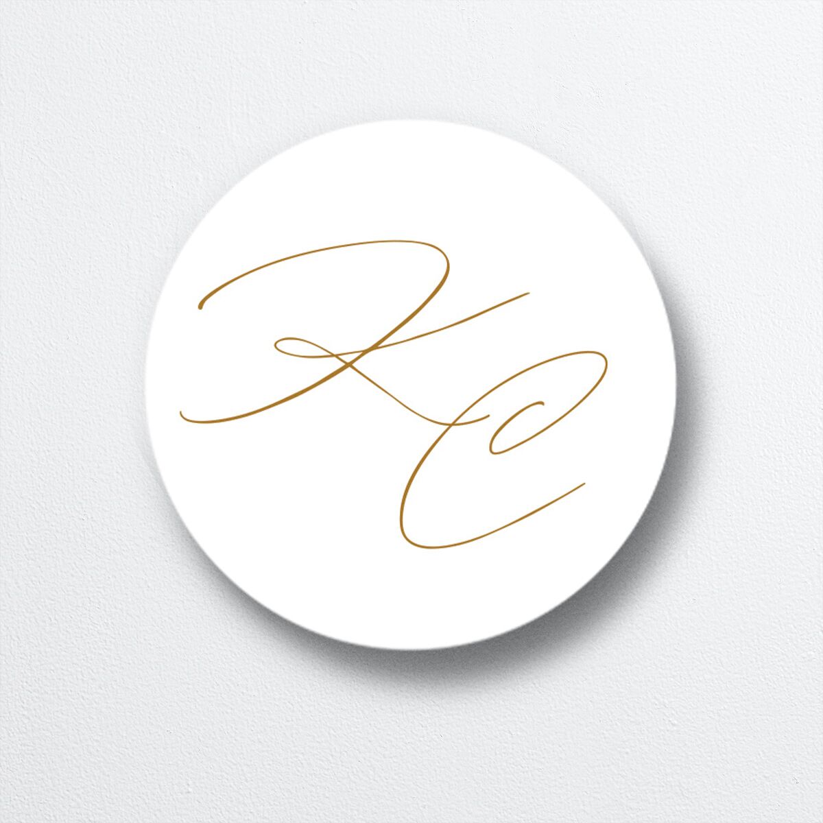 Classic Landscape Wedding Sticker front in gold