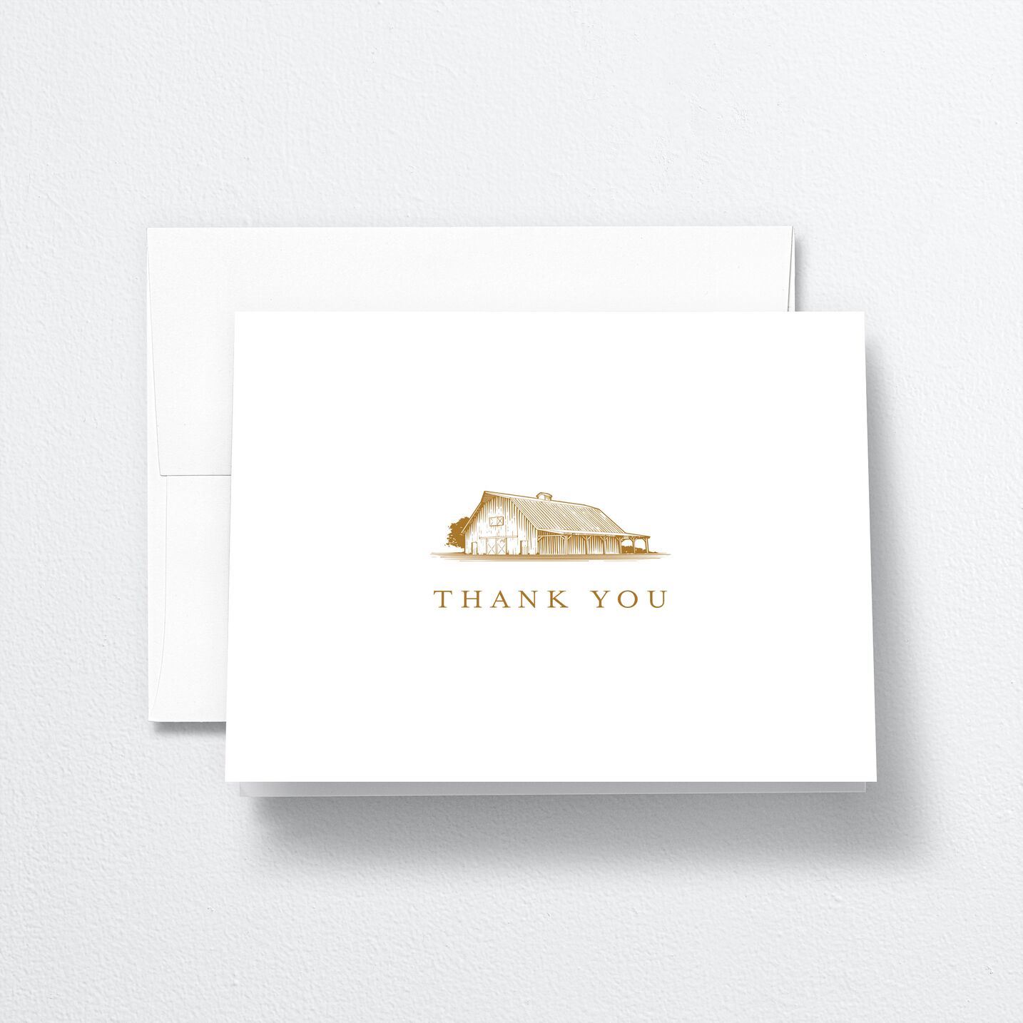 Classic Landscape Thank You Cards front in gold