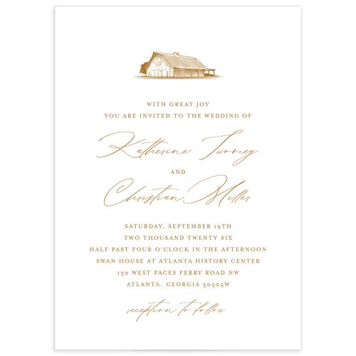 Classic Landscape Wedding Invitations - Gold