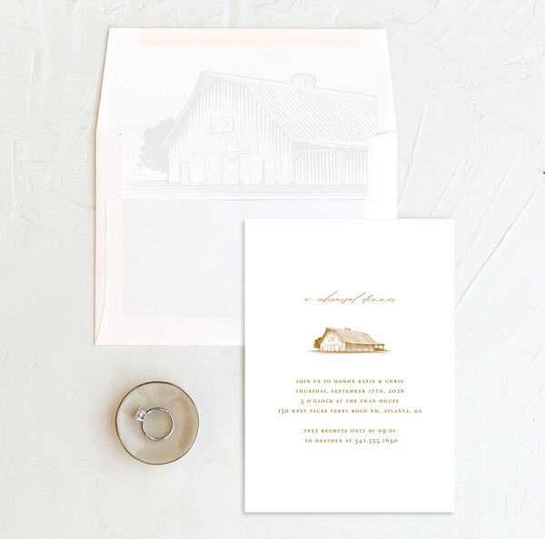Traditional Landscape Rehearsal Dinner Invitations envelope-and-liner