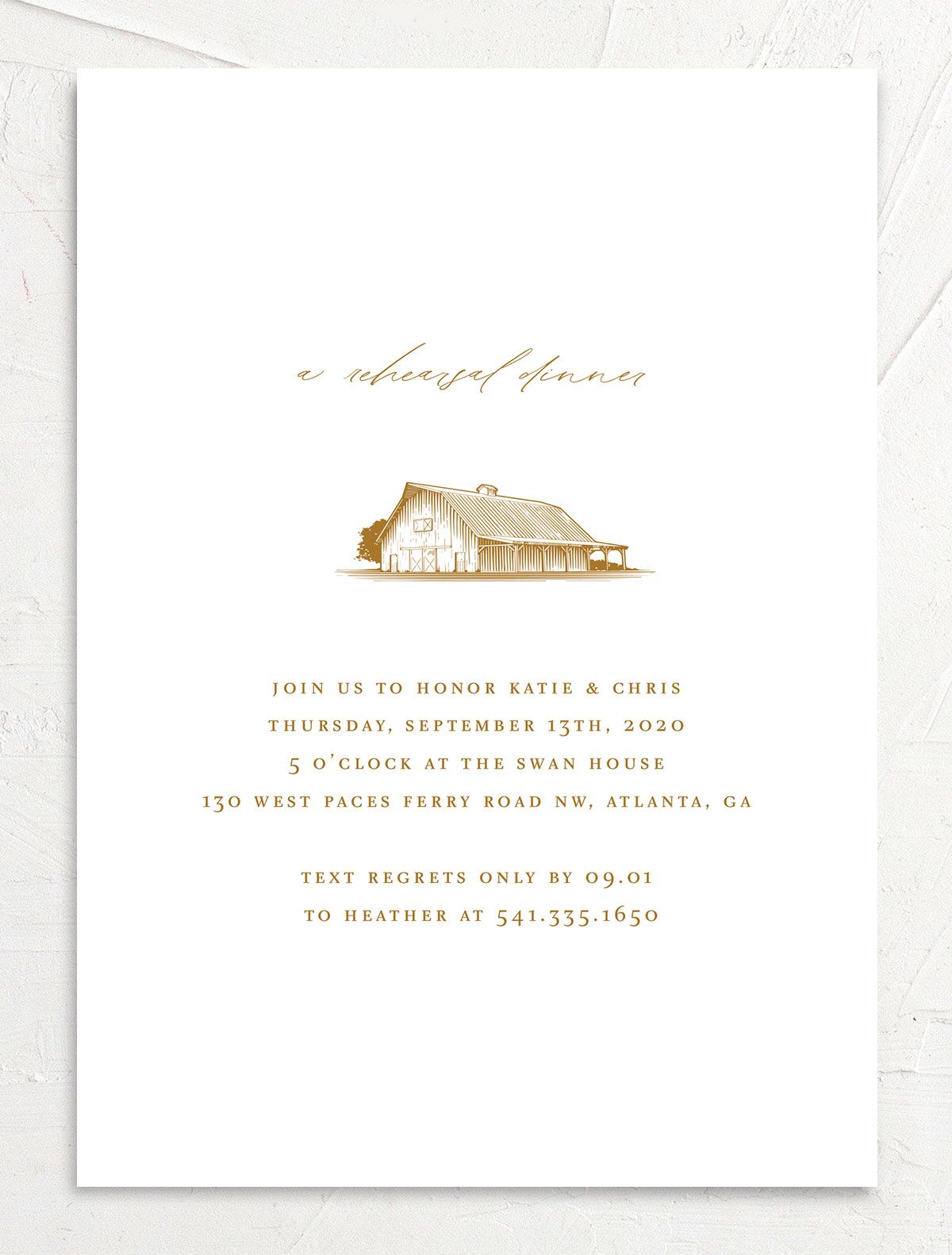 Traditional Landscape Rehearsal Dinner Invitations front