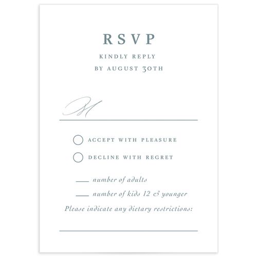 Traditional Landscape Wedding Response Cards French Blue Signature