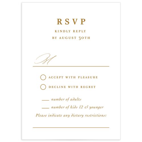 Traditional Landscape Wedding Response Cards - Gold