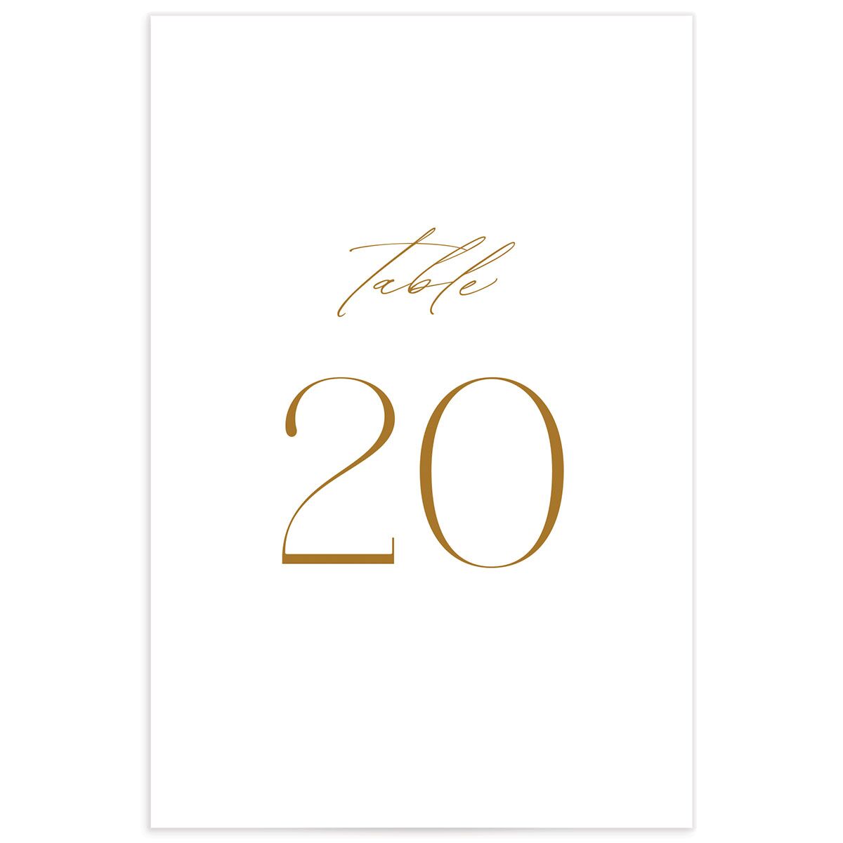 Traditional Landscape Table Numbers front in gold