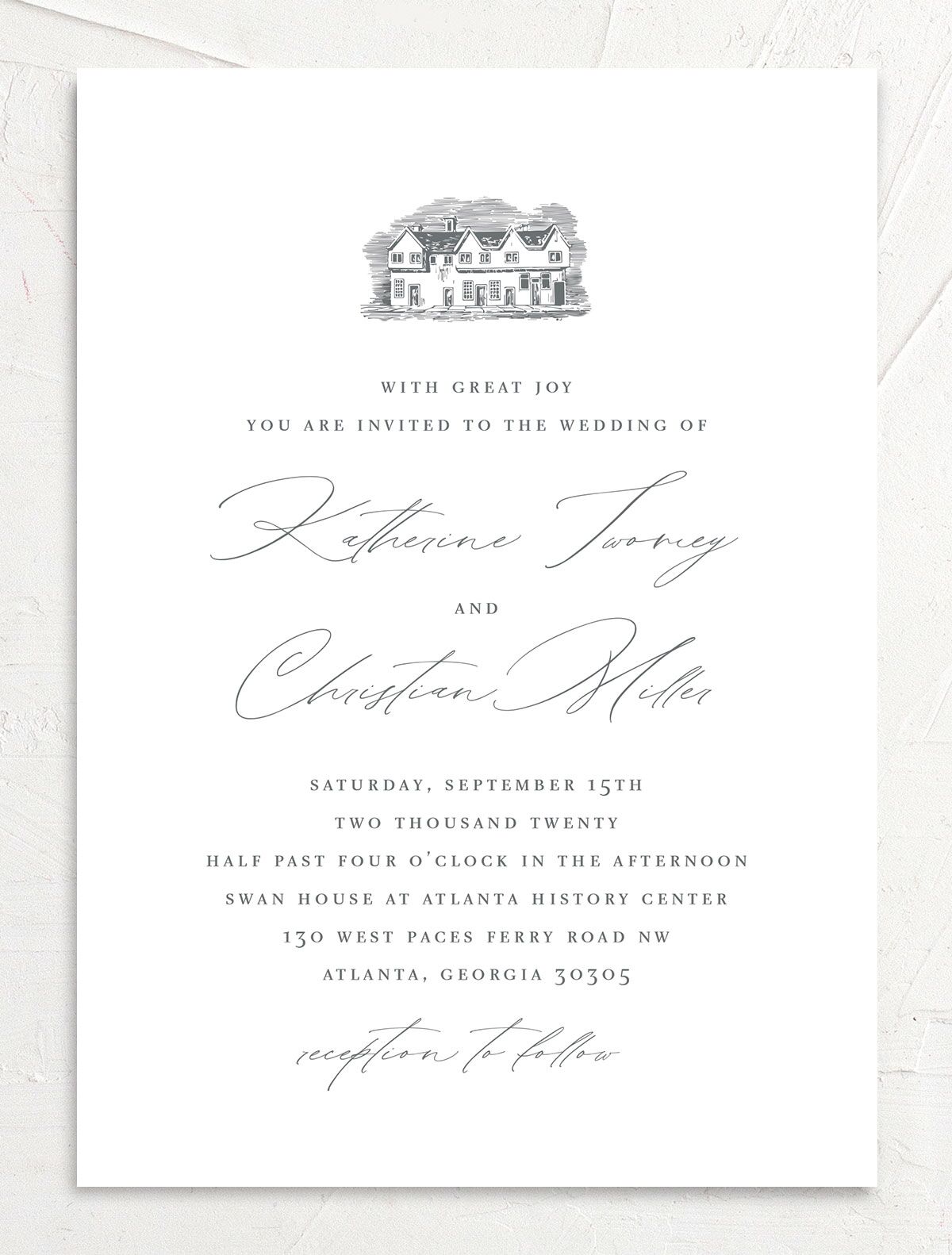 Traditional Landscape Wedding Invitations front