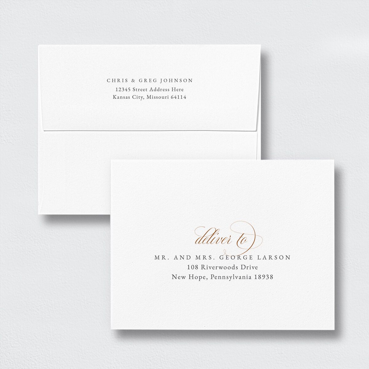 Southern Magnolia Thank You Card Envelopes White Standard Midnight Both Recipient and Return Addresses Signature