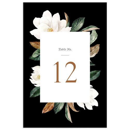 Romantic Blooms Table Numbers - Black
