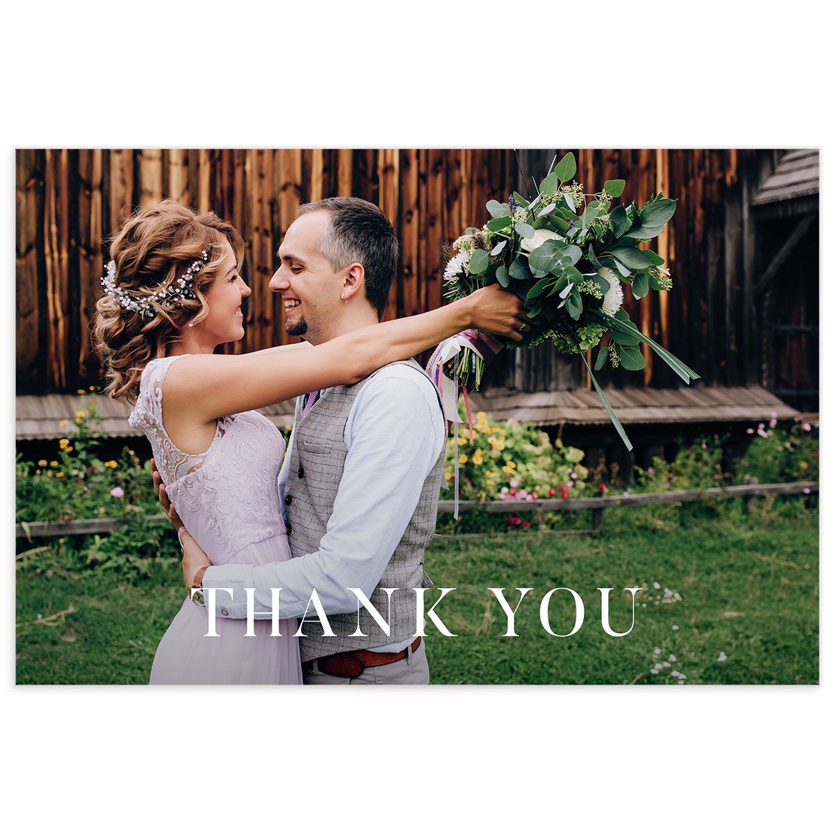 Romantic Blooms Thank You Postcards