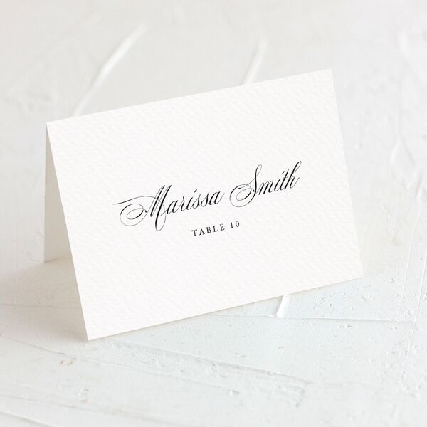 Exquisite Calligraphy Place Cards Pure White Signature
