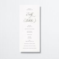 Exquisite Calligraphy Wedding Programs Pure White Signature