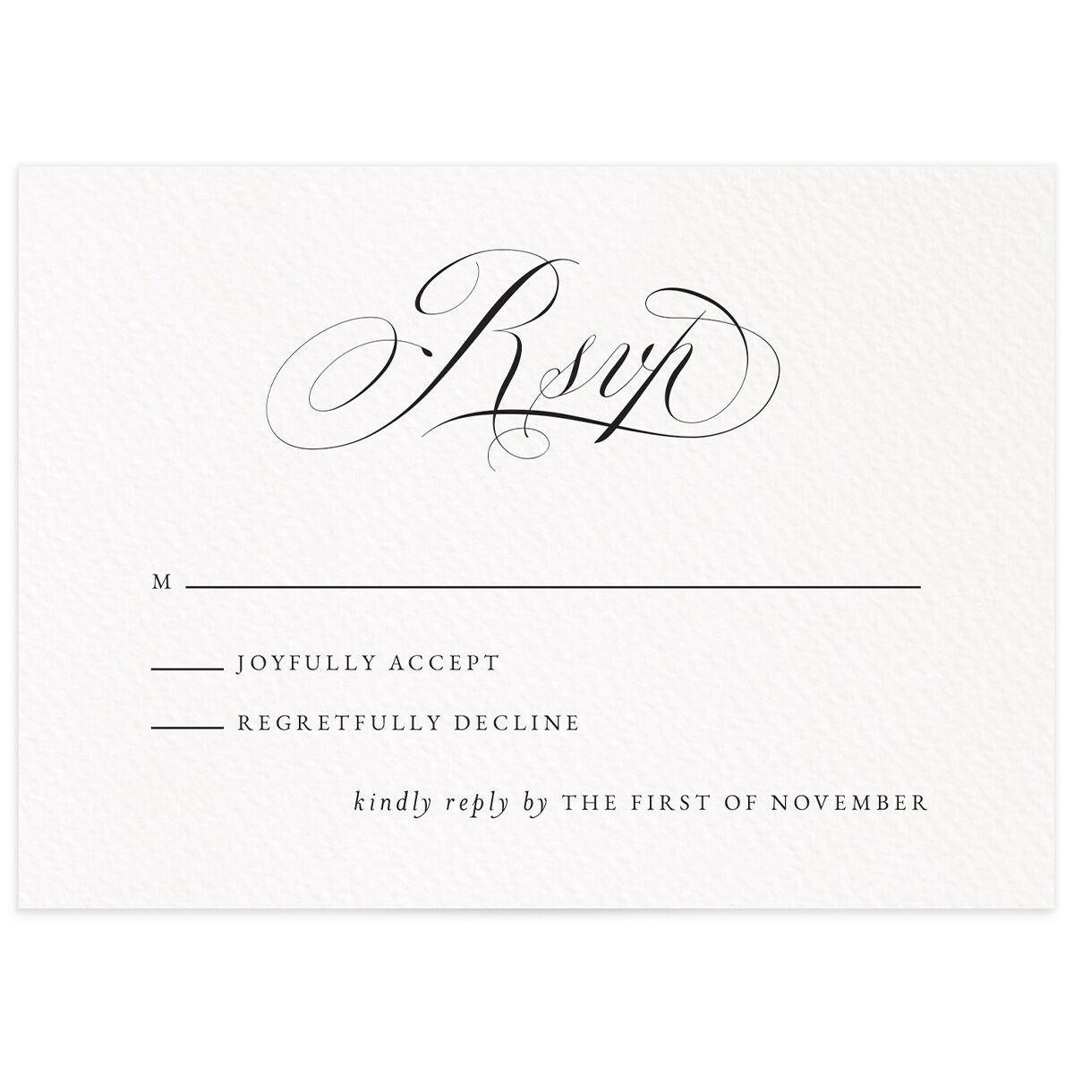Exquisite Calligraphy Wedding Response Cards