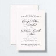 Exquisite Calligraphy Wedding Invitations Pure White Signature No Standard