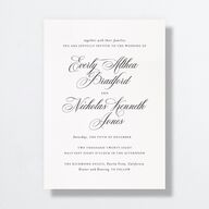 Exquisite Calligraphy Wedding Invitations Pure White Signature No Standard