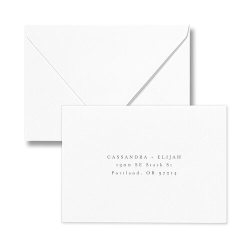 Triptych Photo Response Card Euro Envelopes White Pure White Return Address Luxe