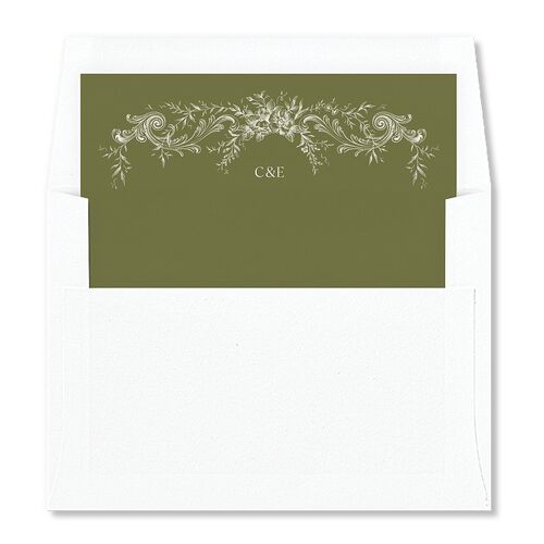 Antique Victorian Botanical Envelope Liners Dark Camo Standard