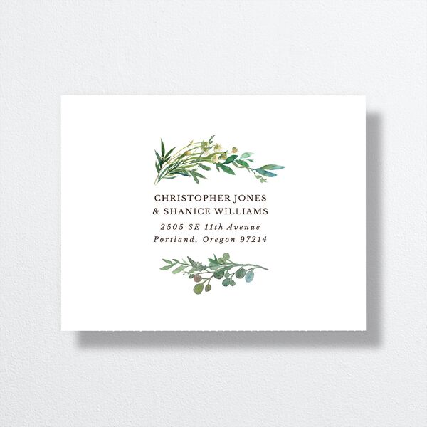 Leafy Hoops All-in-One Wedding Invitations Eucalyptus Signature Light Both Recipient and Return Addresses No