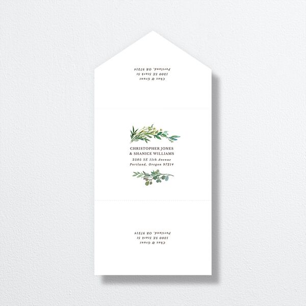 Leafy Hoops All-in-One Wedding Invitations Eucalyptus Signature Light Both Recipient and Return Addresses No