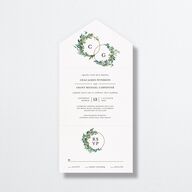 Leafy Hoops All-in-One Wedding Invitations Eucalyptus Signature Light Both Recipient and Return Addresses No