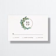 Leafy Hoops All-in-One Wedding Invitations Eucalyptus Signature Light Both Recipient and Return Addresses No