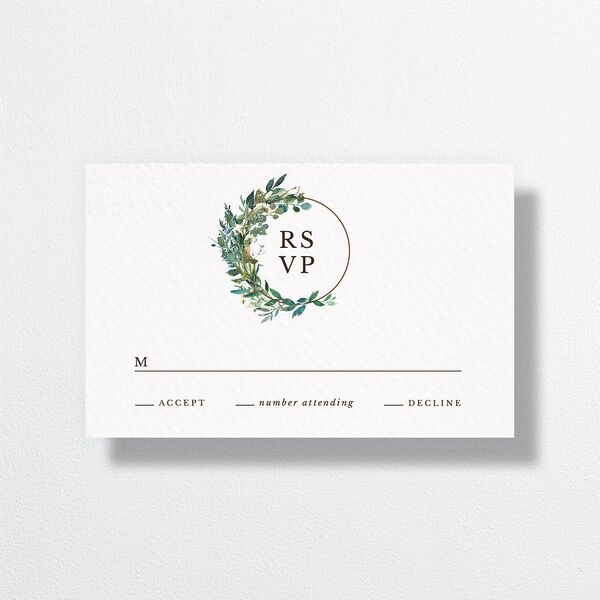Leafy Hoops All-in-One Wedding Invitations Eucalyptus Signature Light Both Recipient and Return Addresses No