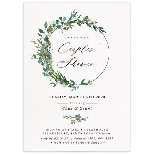 Leafy Hoops Bridal Shower Invitations - 
