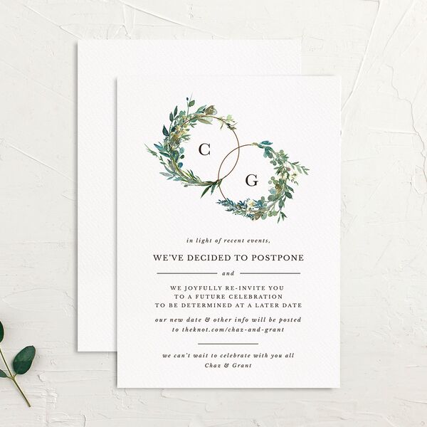 Leafy Hoops Change the Date Card Eucalyptus Signature