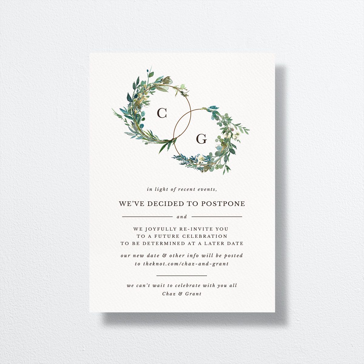 Leafy Hoops Change the Date Card front