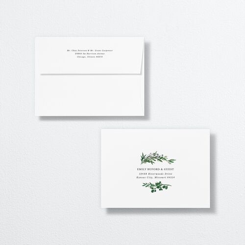 Leafy Hoops Change the Date Card Envelopes White Charcoal Both Recipient and Return Addresses Standard
