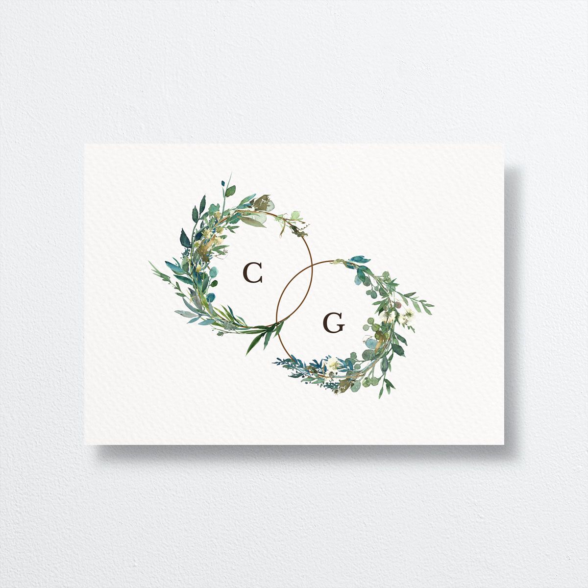 Leafy Hoops Wedding Enclosure Cards back