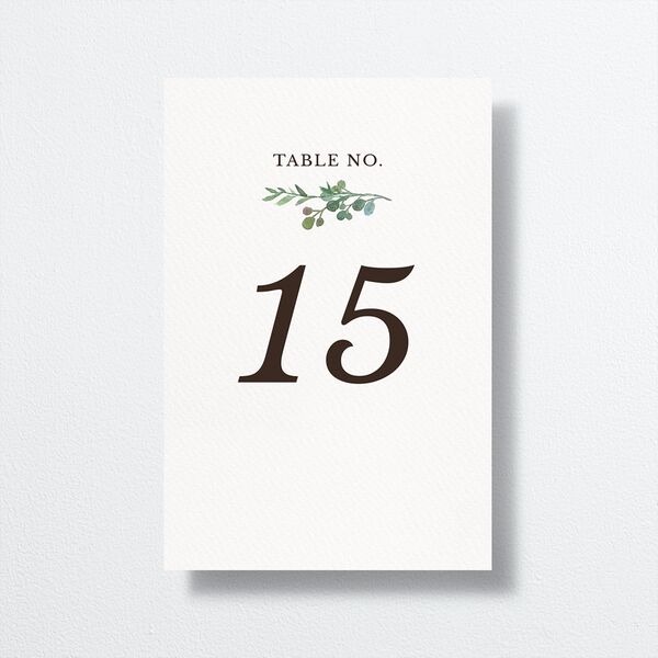 Leafy Hoops Table Numbers front in Green