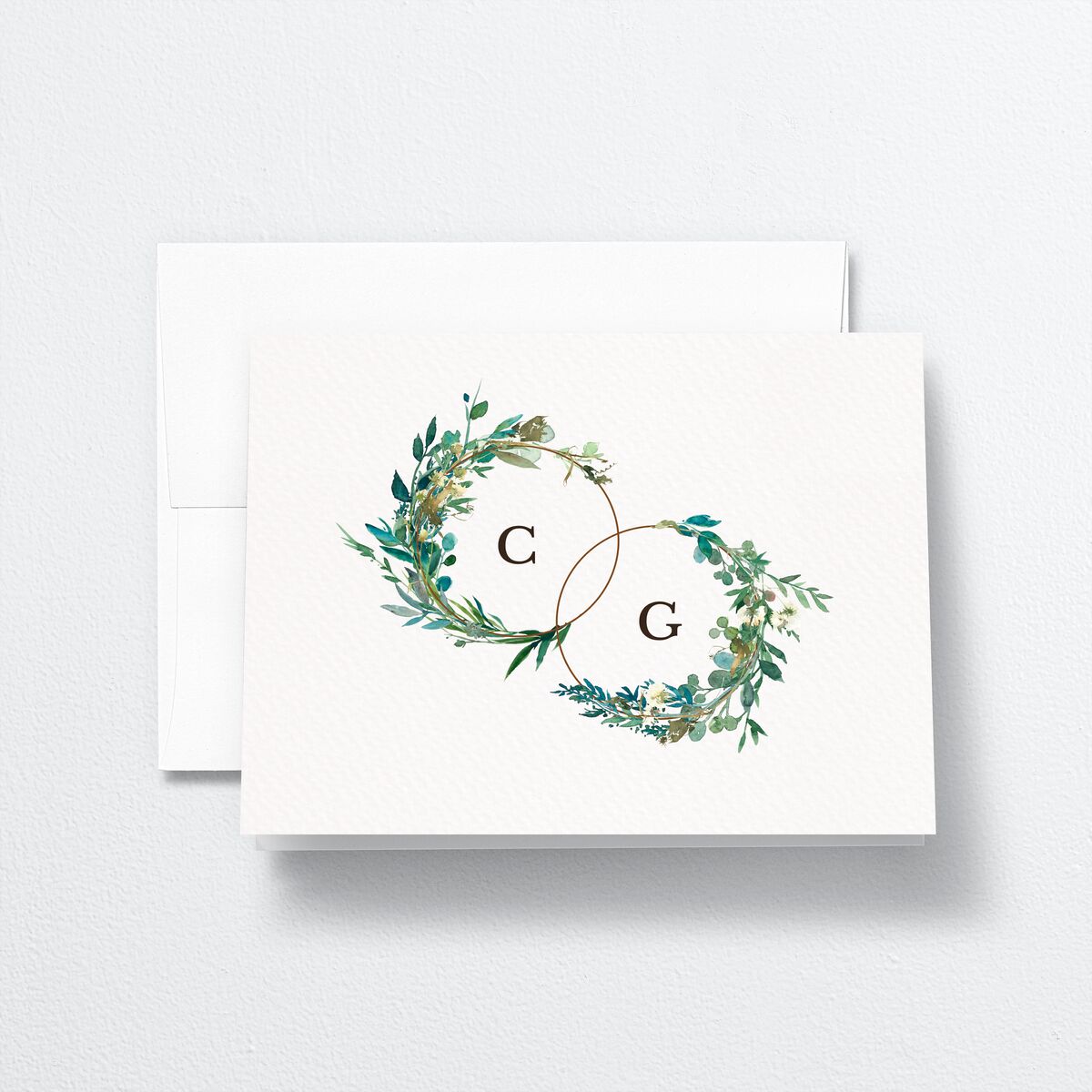 Leafy Hoops Thank You Cards front