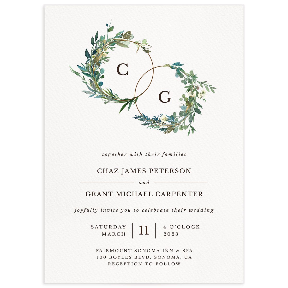 Floral Circles Wedding Invitations
