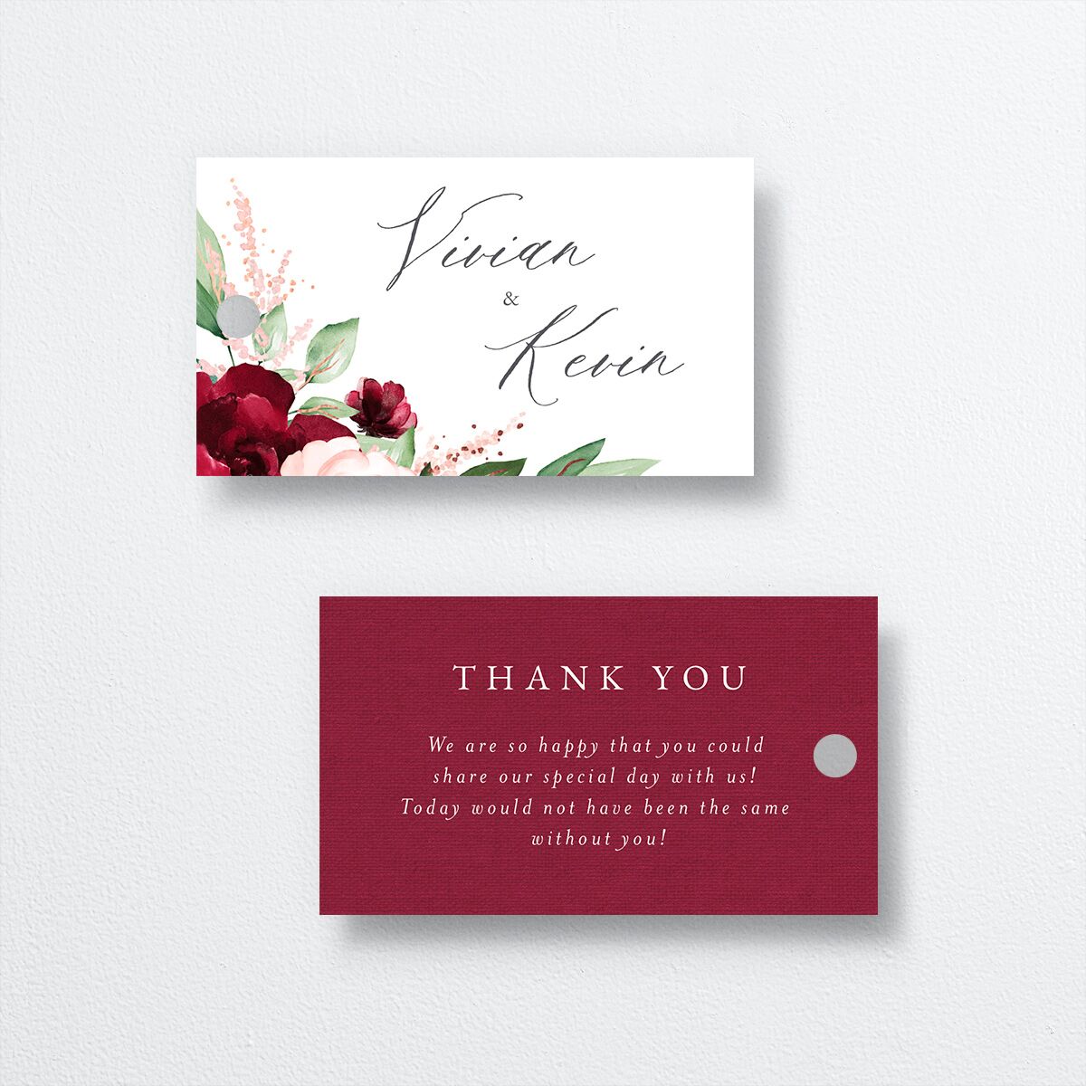 Beloved Floral Foil Favor Gift Tags front in red