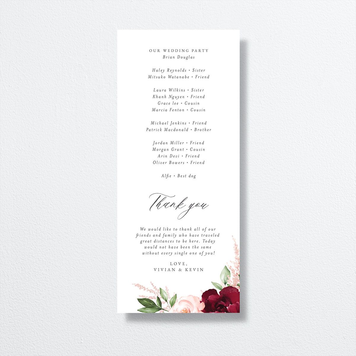Beloved Floral Foil Wedding Programs back in red