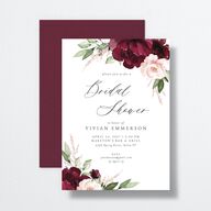 Beloved Floral Bridal Shower Invitations Dark Berry Signature Standard