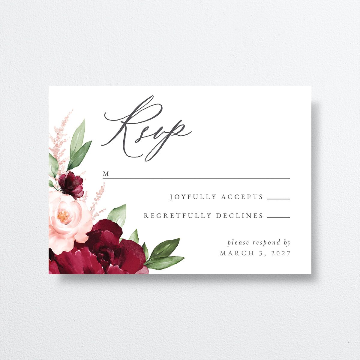 Beloved Floral Wedding Response Cards — view 1