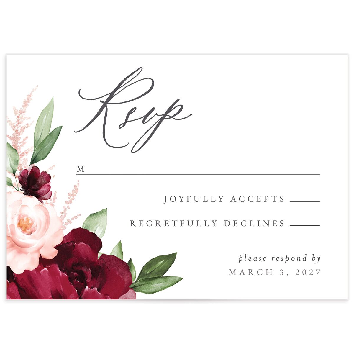 Beloved Floral Wedding Response Cards