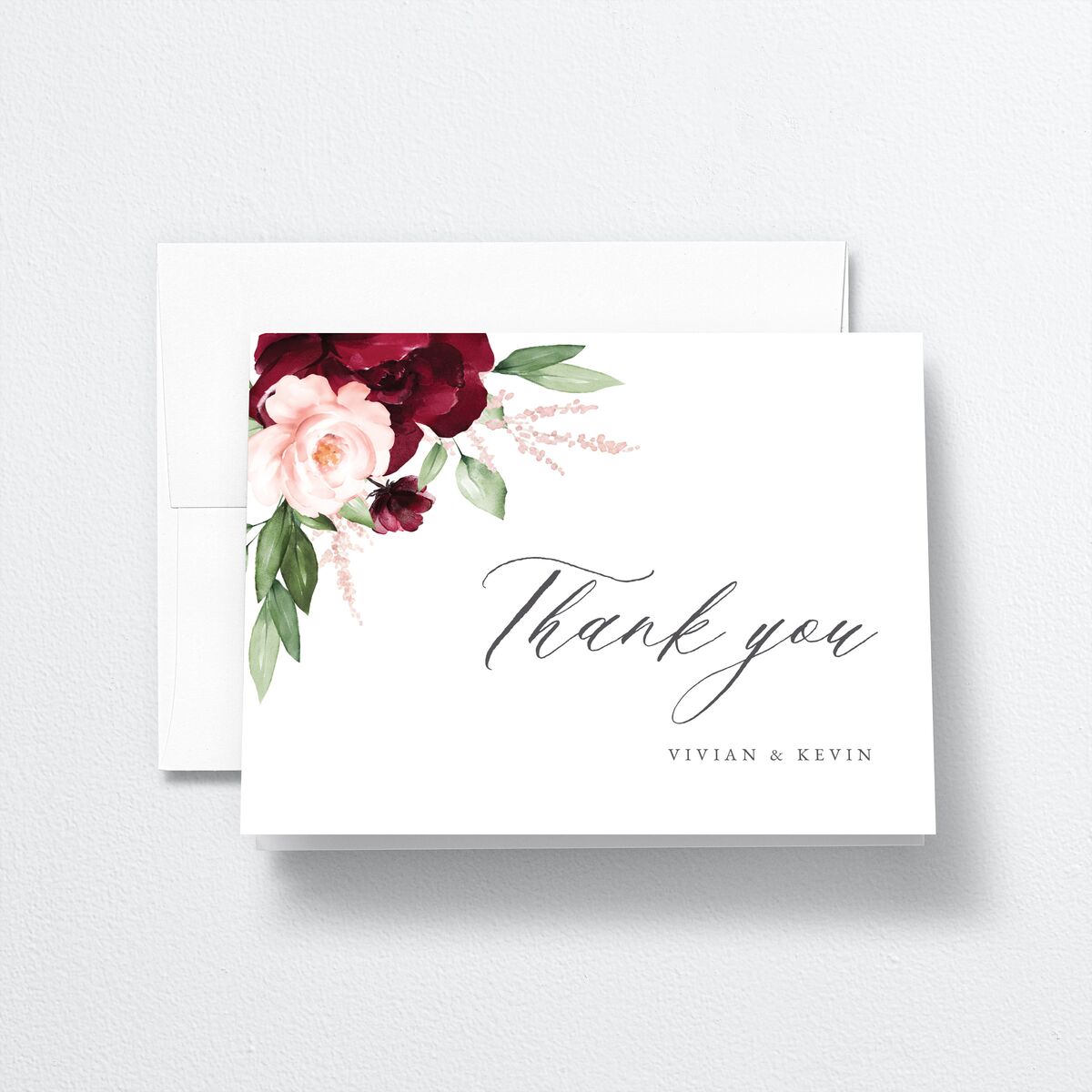 Beloved Floral Thank You Cards Dark Berry