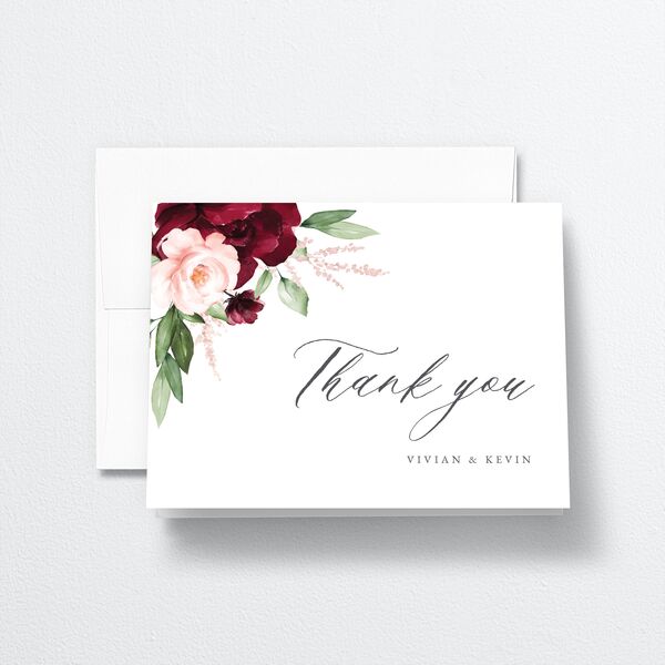 Beloved Floral Thank You Cards Dark Berry